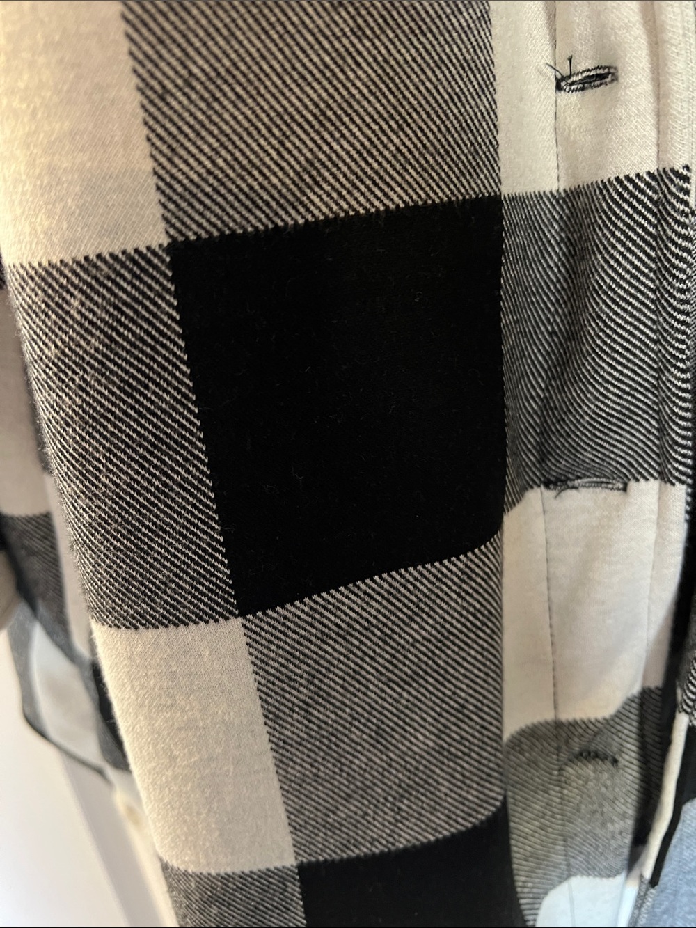 torrid Black, White & Gray Plaid Hooded Toggle Coat - Picture 7 of 7